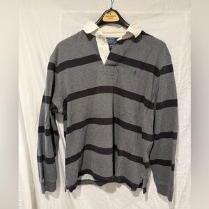 Ralph Lauren Polo Gray and Cream Rugby - Vintage!